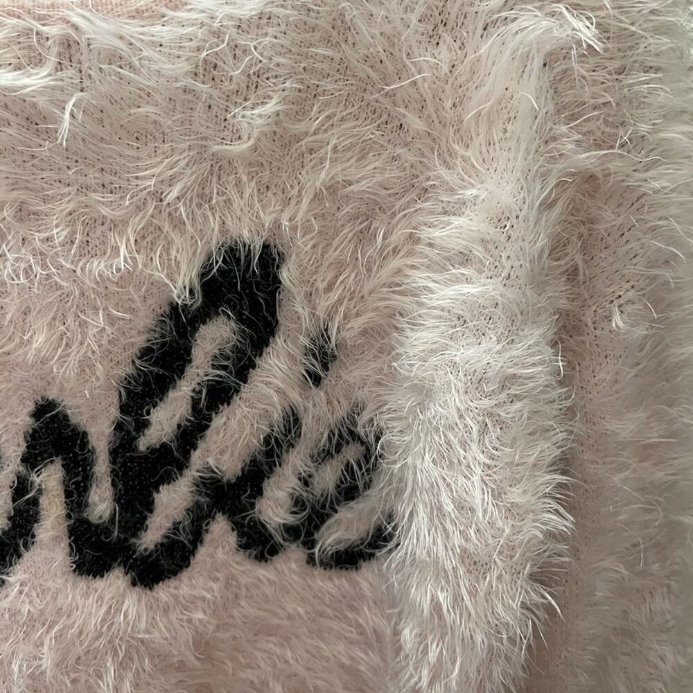 Limited Edition Barbie x Forever 21 Pink Fuzzy Sweater Small Rare Y2K Barbiecore - Picture 7 of 8